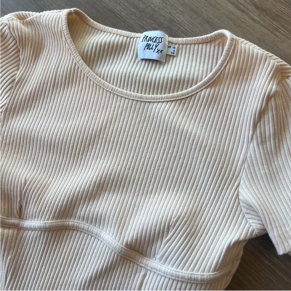 Princess Polly cream ribbed bodysuit with underwire - Picture 2 of 4